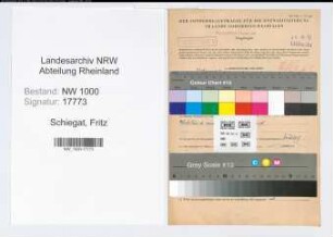 Entnazifizierung Fritz Schiegat, geb. 01.09.1891 (Justizangest.)
