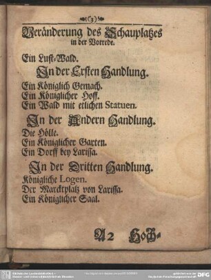 Veränderung des Schauplatzes