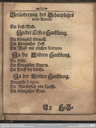 Veränderung des Schauplatzes