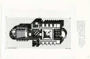 Archäologisches Institut, Berlin-Schöneberg (Diplomarbeit bei Bernhard Hermkes): Grundriss 1:100