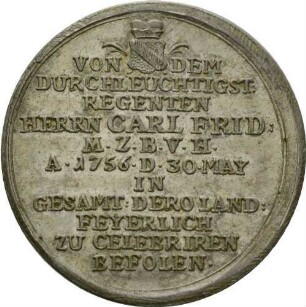 Zweihunderjähriges Jubiläum der Einführung der evangelischen Religion in der Markgrafschaft Baden-Durlach 1756