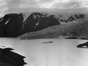 Gletscher des Langjökull, davor der Hvítárvatn, Island
