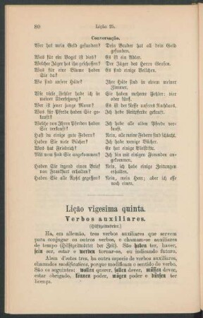Lição vigesima quinta. - Verbos auxiliares. (Hilfszeitwörter.)