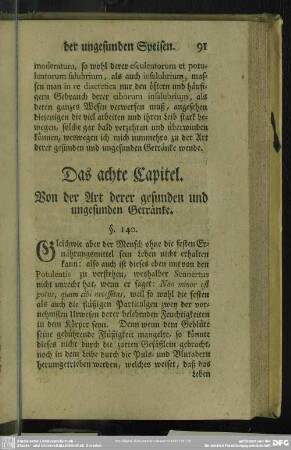 Das achte Capitel. Von der Art derer gesunden und ungesunden Getränke