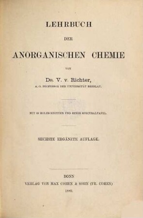 Lehrbuch der anorganischen Chemie