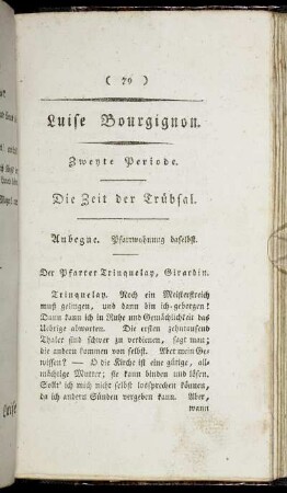 Zweyte Periode. Die Zeit der Trübsal.