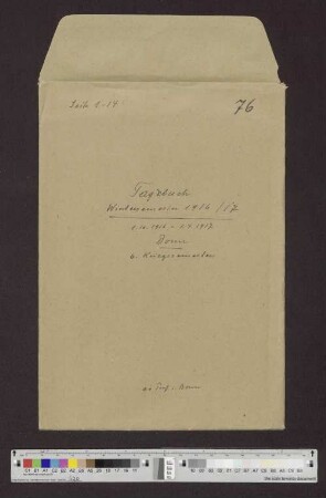 Band 76: Wintersemester 1916/1917, Bonn
