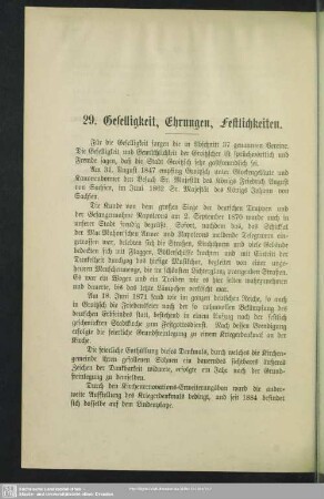 29. Geselligkeit, Ehrungen, Festlichkeiten