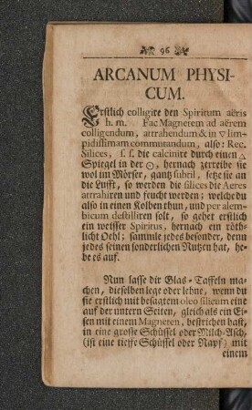 Arcanum Physicum.