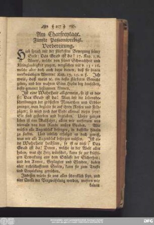 Am Charfreytage. Fünfte Paßionspredigt.