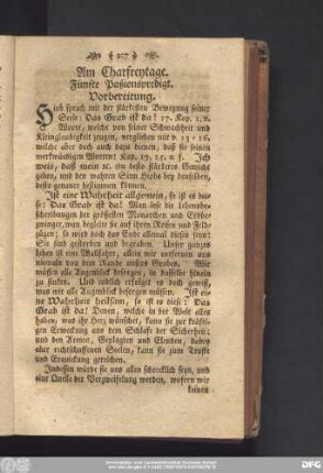 Am Charfreytage. Fünfte Paßionspredigt.