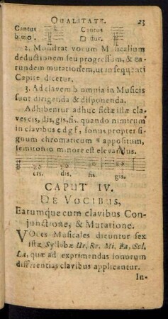 Caput IV. De Vocibus, Earumque cum clavibus Coniuctione, & Mutatione.