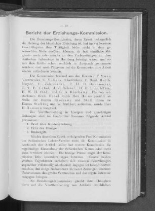 Bericht der Erziehungs-Kommission.