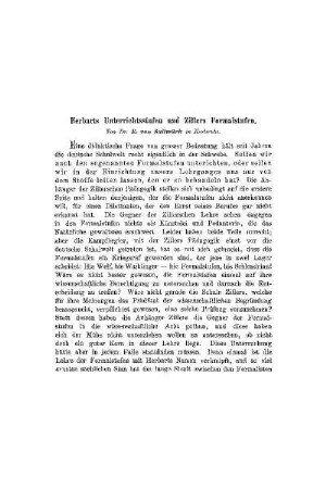 Herbarts Unterrichtsstufen und Zillers Formalstufen