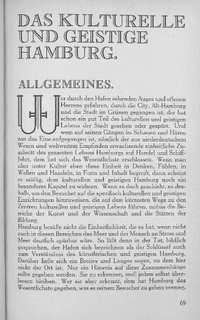 Das kulturelle und geistige Leben Hamburg.