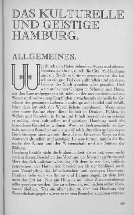 Das kulturelle und geistige Leben Hamburg.