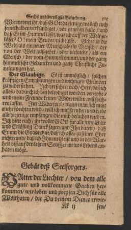 Gebät deß Seelsorgers.