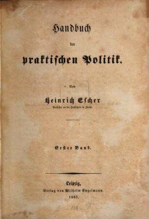 Handbuch der praktischen Politik, 1
