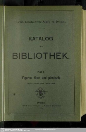 Kat. 1: Figuren, flach und plastisch : abgeschlossen Ende Januar 1896