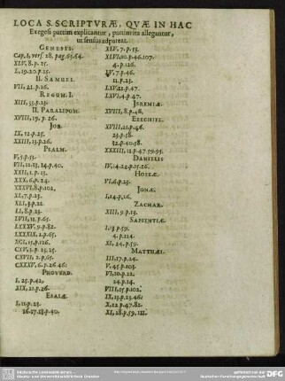 Loca S. Scripturae, Quae In Hac Exegesi parcim explicantur, partim ita allegantur, ut sensus adpareat