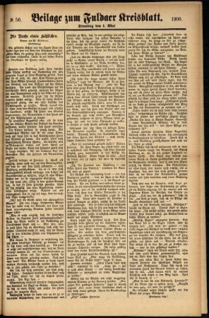 Zweite Ausgabe vom Dienstag, den 01. Mai 1900.
