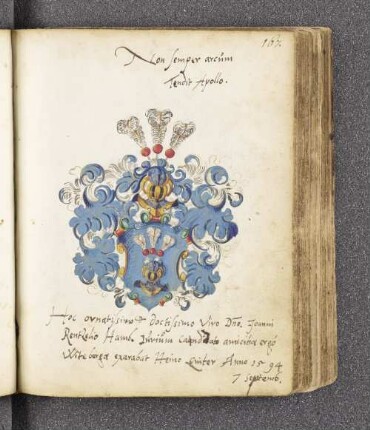 Heino Quiter. – Incipit: Non semper arcum tendit Apollo. – Wittenberg, 07.09.1594
