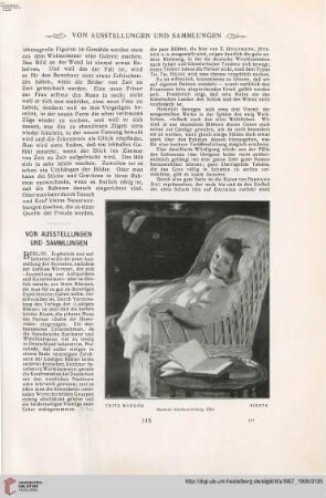 Von Ausstellungen und Sammlungen - Vermischtes - Personal- u. Atelier-Nachrichten