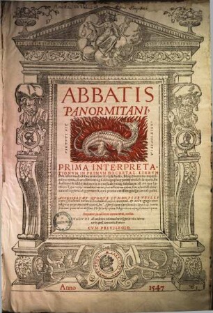 Abbatis Panormitani ... interpretationum in primum Decretal. librum pars, 1