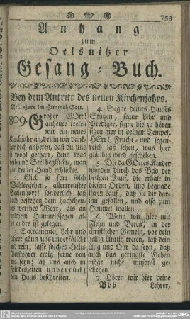 Anhang zum Oelsnitzer Gesang-Buch
