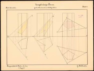 Übung in Darstellender Geometrie: Unregelmäßiges Prisma