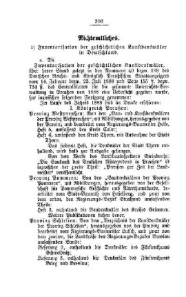 Inventarisation der geschichtlichen Kunstdenkmäler in Deutschland : [Nichtamtliches]