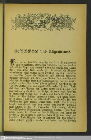 Geschichtliches und Allgemeines