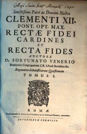 Rectae fidei Cardines, 1