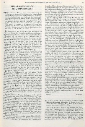 49-50 [Rezension] Beschreibendes Verzeichnis der gedruckten Werke von Heinrich Bullinger