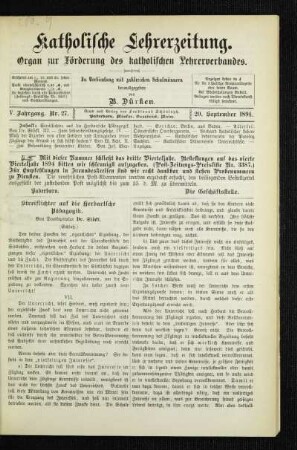 Streiflichter auf die Herbartsche Pädagogik : (Schluß)