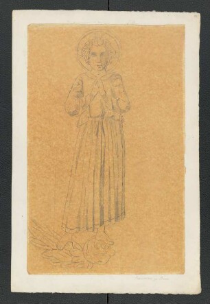 Siena, Rathauskapelle?, Figurendetail aus dem Chorgestühl [Carl Luckow, zeichnerischer Nachlass]