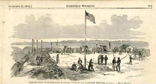 Fort Mitchell, near Covington, Kentucky, covering the Lexington Turnpike : Lagerszene in einem Fort