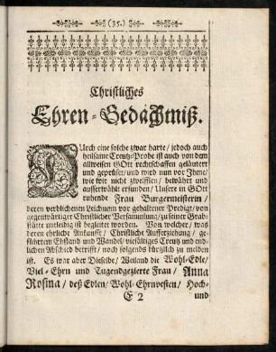 35-43, Ehren-Geächtniß.