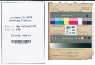 Entnazifizierung Heinrich Schmitz , geb. 28.10.1902 (Bankangestellter)