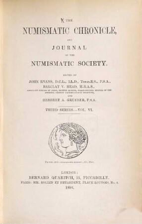 The numismatic chronicle. 6. 1886