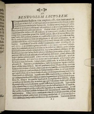 Benevolum Lectorem.