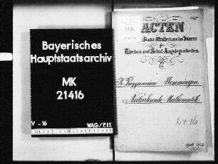 Memmingen. Progymnasium. Naturkunde, Mathematik.