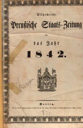 Allgemeine preußische Staats-Zeitung. 1842, 1 - 6