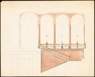 Kronprinzenpalais, Berlin Treppenhaus: Ansicht, Schnitt