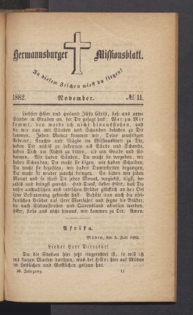 N° 11. November 1882