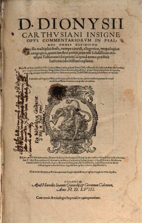Insigne Commentariorum Opus in Psalmos omnes Davidicos