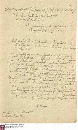 Reskript: Die Verfügung vom 27. April 1811 betreffend Einsparen von Brennholz im Oberforst Eichelsachsen wird auf alle Feuergewerbe ausgedehnt, nur die Bierbrauer sind als Ausnahme zu behandeln