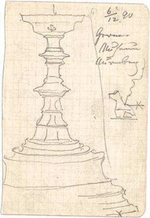 Hauberrisser, Georg von; u. a. Deutschland; Italien; Österreich; Skizzen - Säule (Ansicht); Details