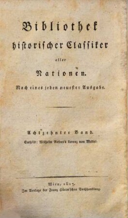 Wilhelm Roscoe's Lorenz von Medici : Aus d. Engl. übers. v. Kurt Sprengel