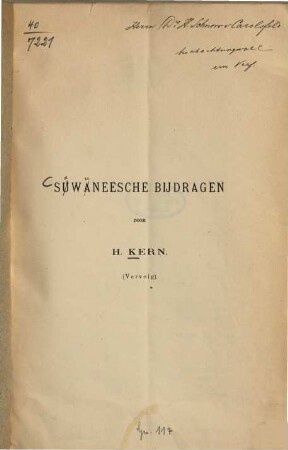 Suwaneesche Bijdragen door H. Kern : 